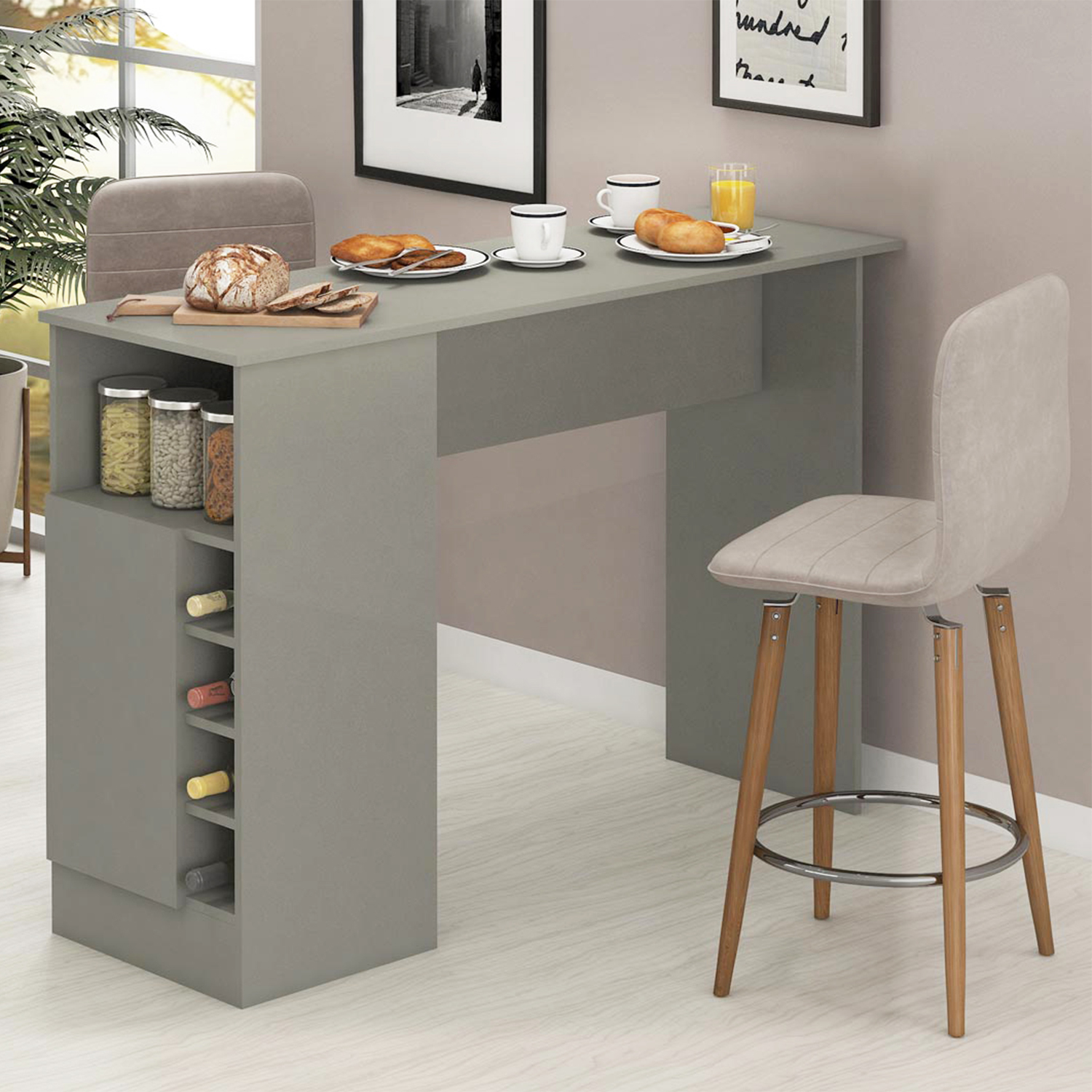 Mesa Gourmet Adela Cinza