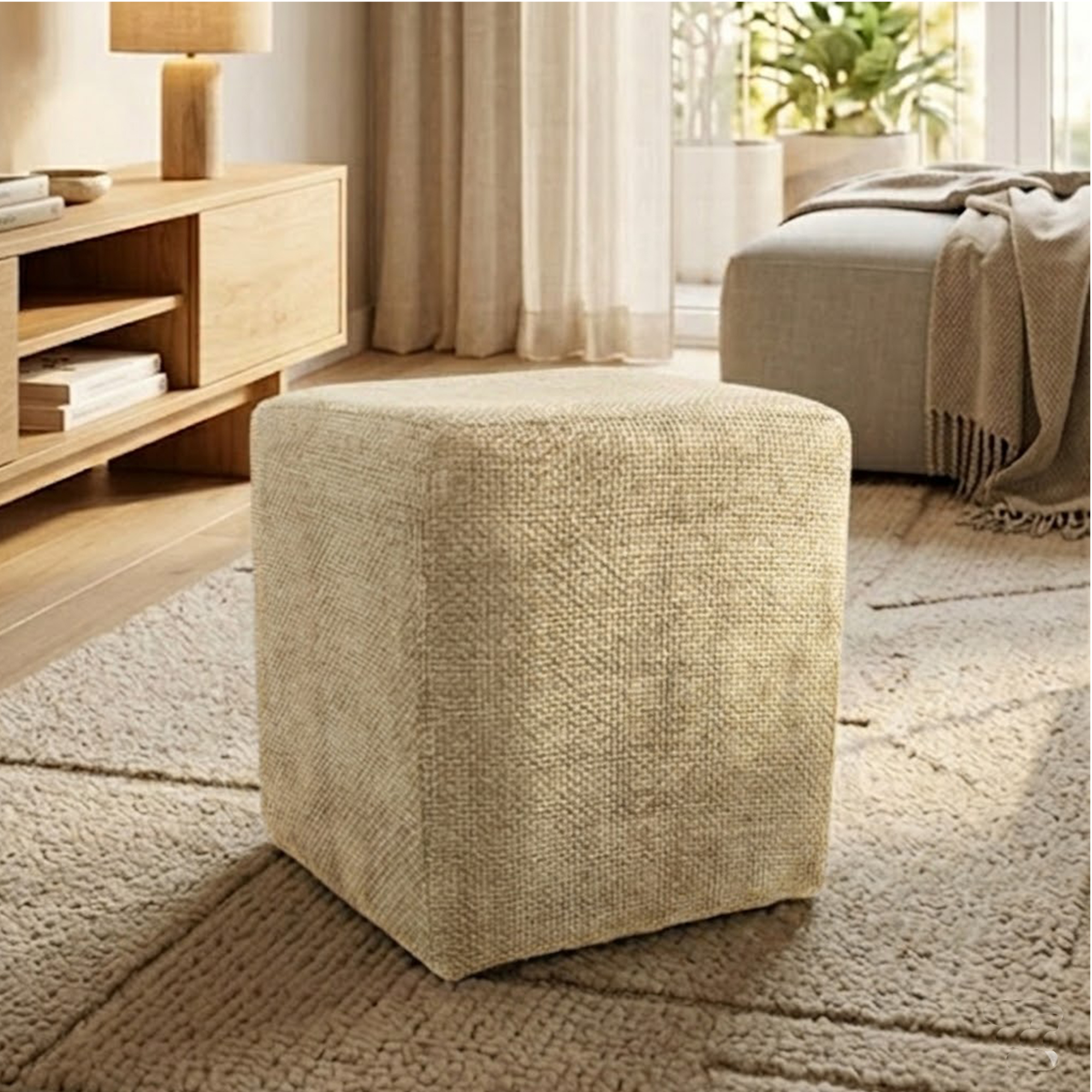 Puff Albania Cuadrado 36 x 36 x 40   Triana Beige