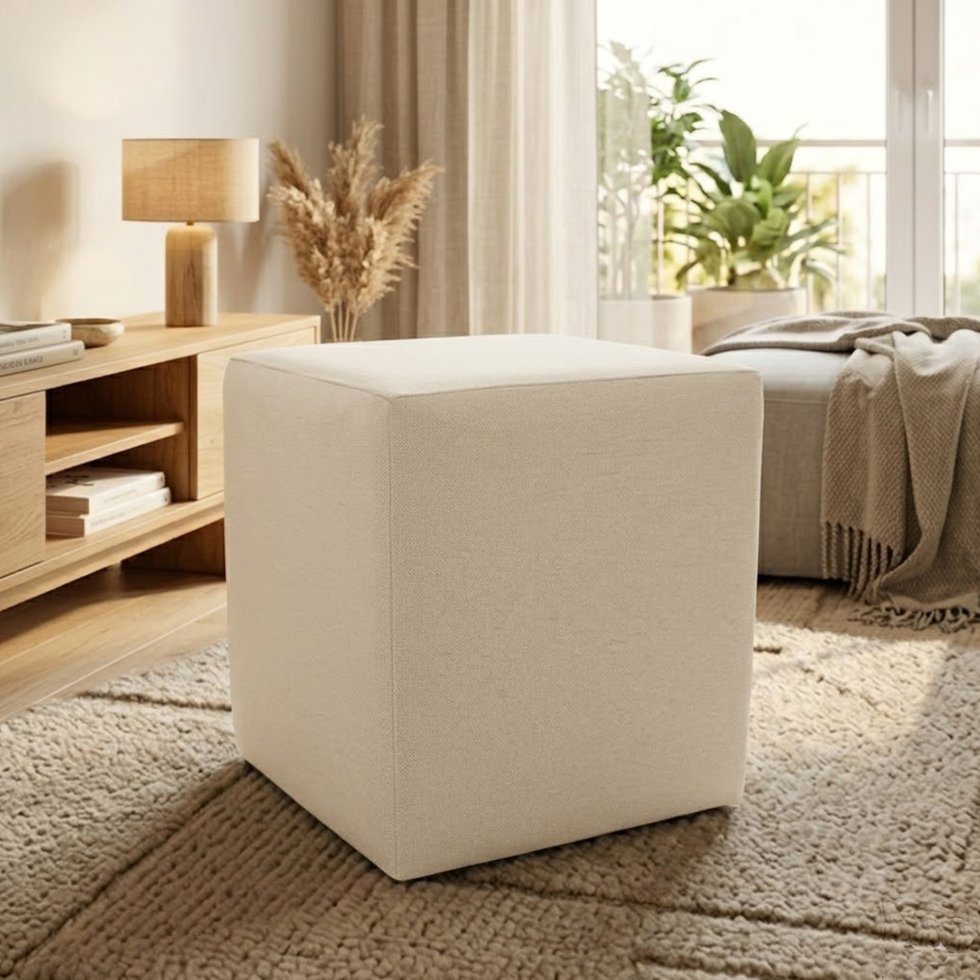 Puff Albania Cuadrado 36 x 36 x 40 Pranna Marfil